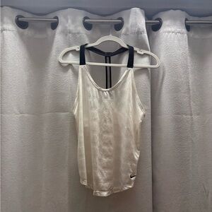Nike Women's White and Black Tank Top